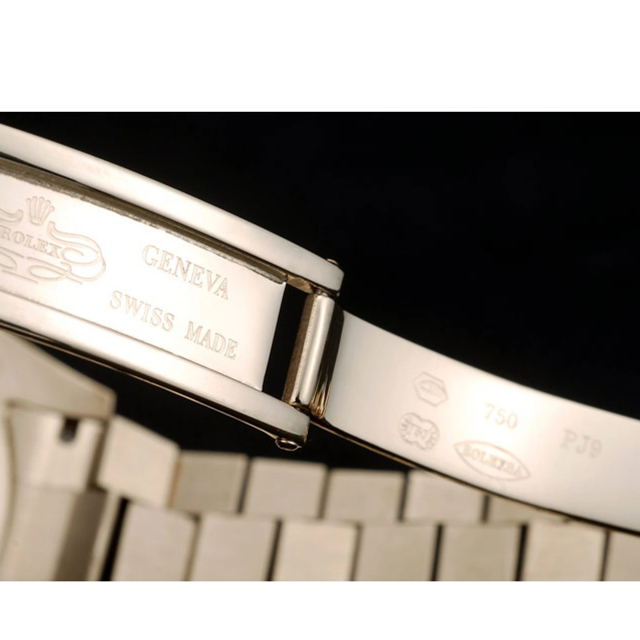 MiroTime 1024 Rolex Swiss DayDate Gold Stainless Steel Ribbed Bezel Black Dial 41998